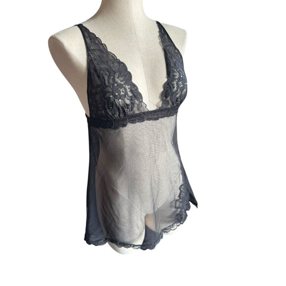 Vintage 2004 Victoria’s Secret Lace Sheer Rhinestone Slip size Medium - Picture 2 of 10